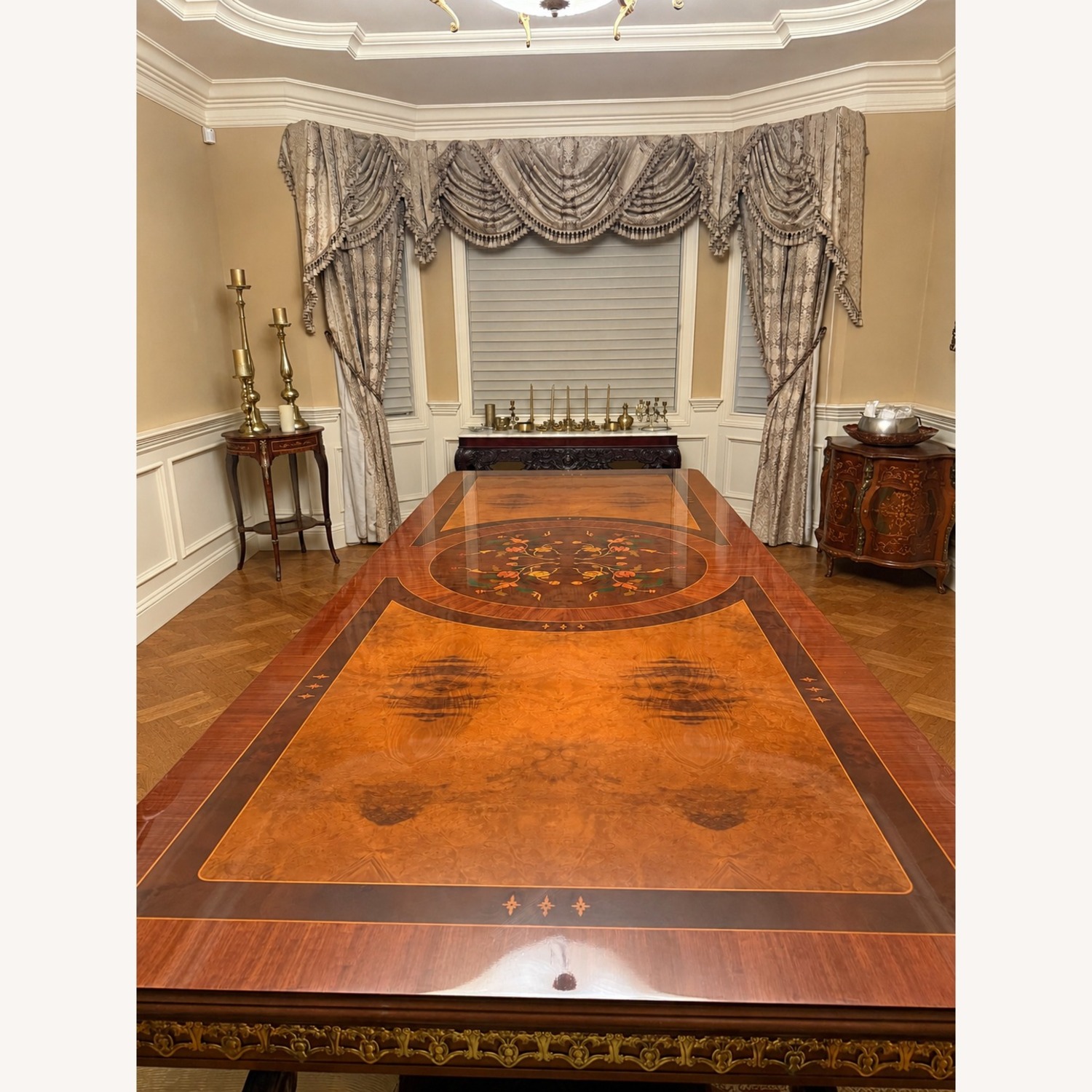 Dark Brown Wood Dining Table - image-2