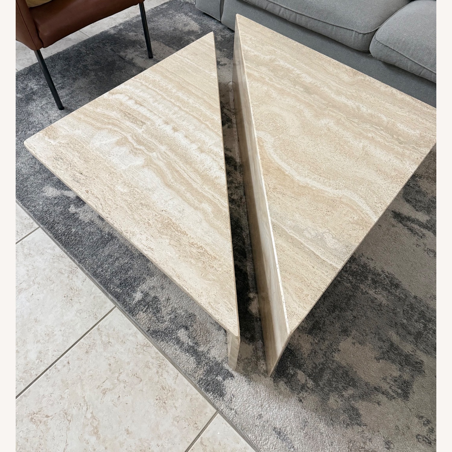 Vintage 1980s Travertine Modular Coffee Table - image-8