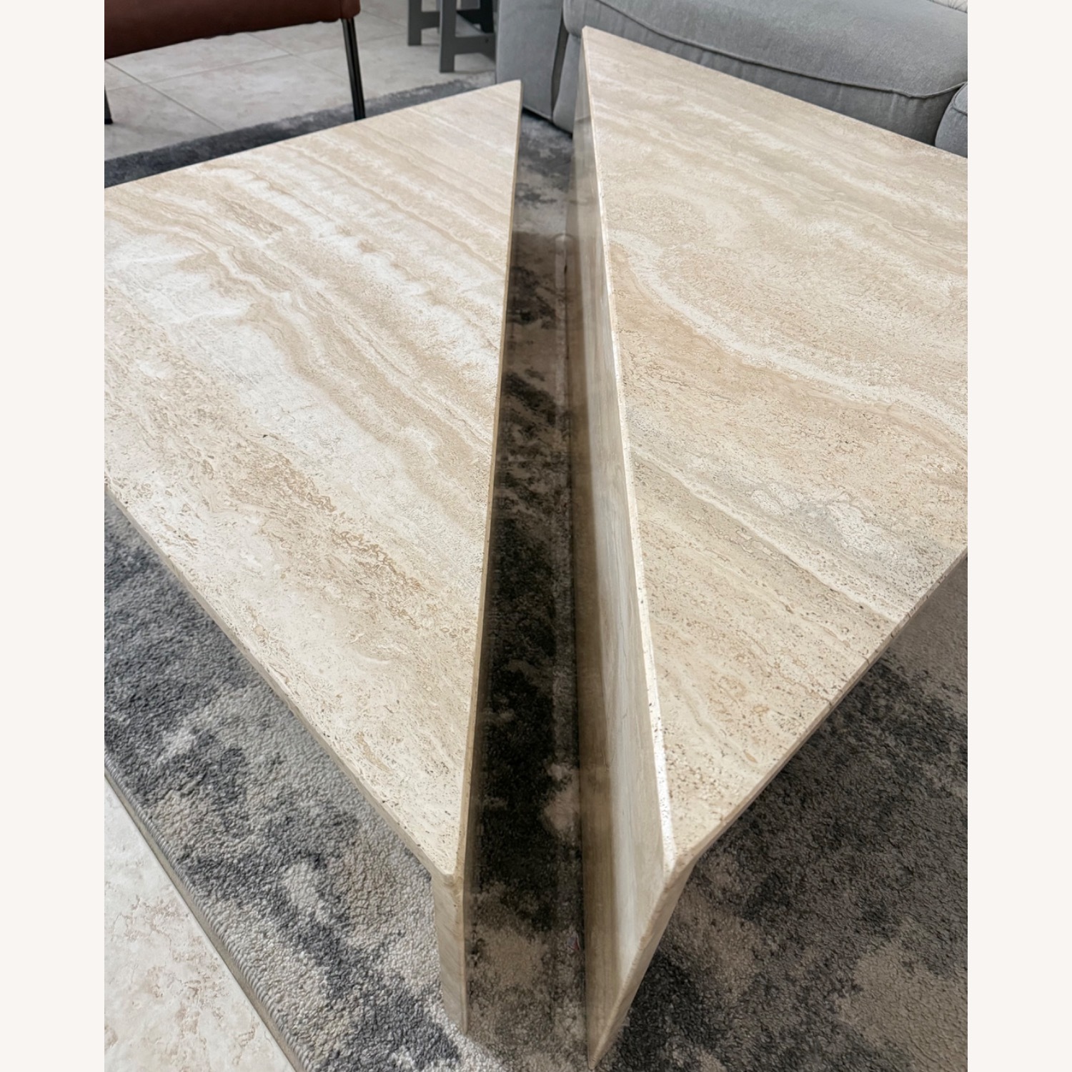 Vintage 1980s Travertine Modular Coffee Table - image-7