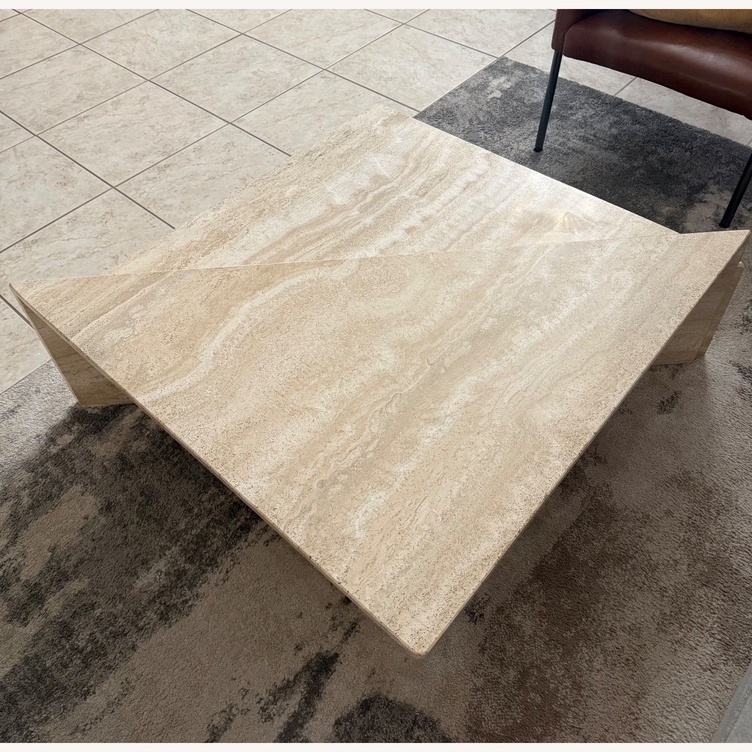 Vintage 1980s Travertine Modular Coffee Table - image-2