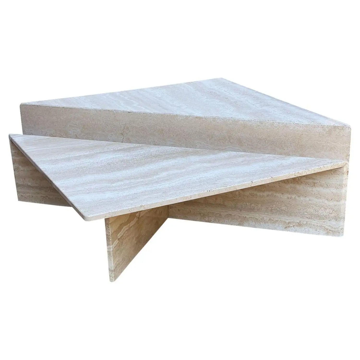 Vintage 1980s Travertine Modular Coffee Table - image-9