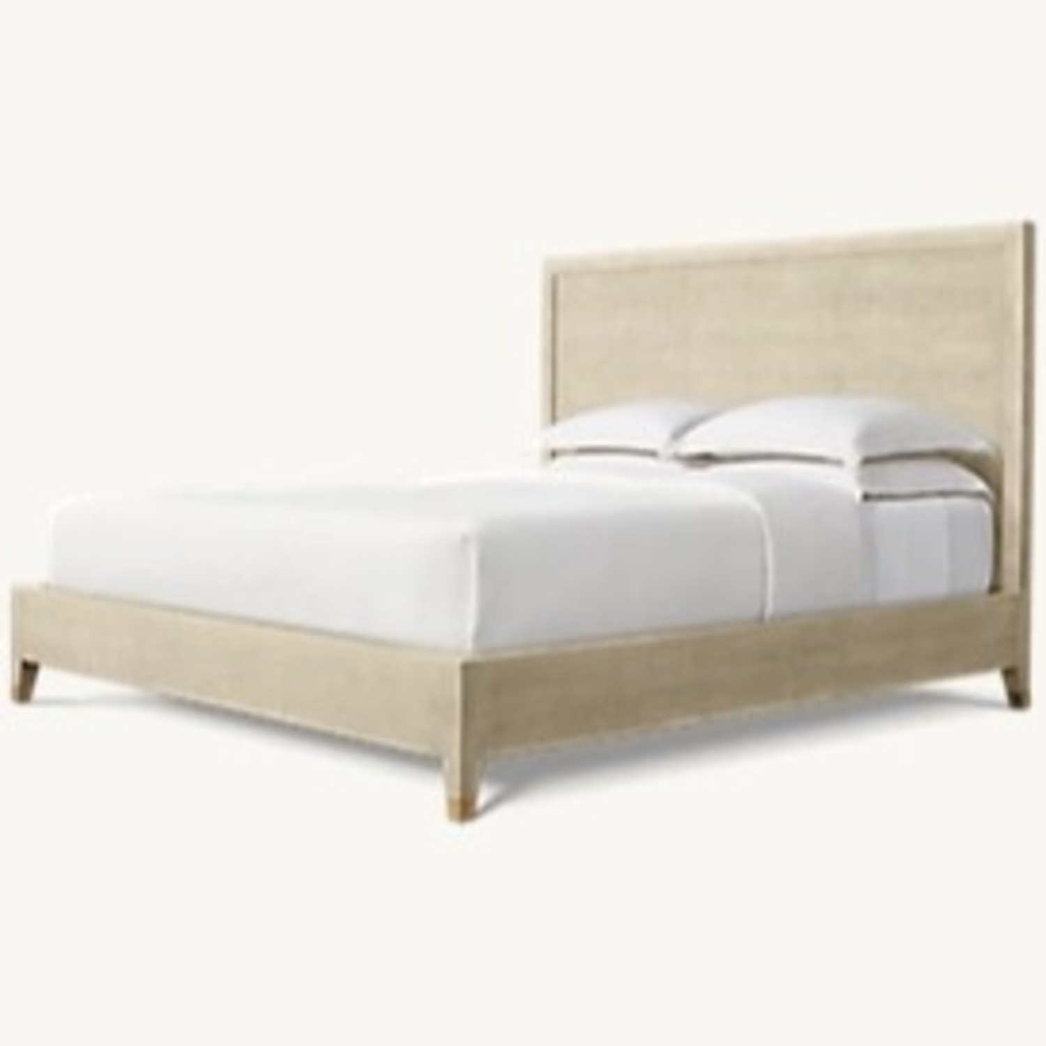 Restoration Hardware Graydon Shagreen Panel Bed -Bone & Brass - image-2