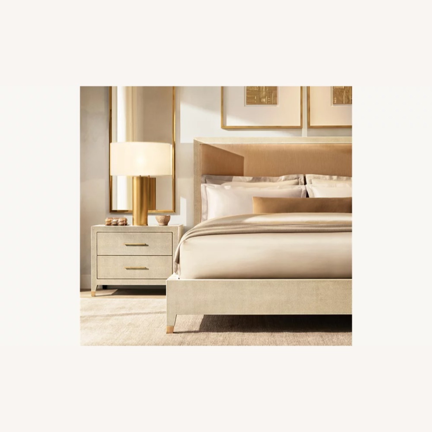 Restoration Hardware Graydon Shagreen Closed Nightstand - image-2