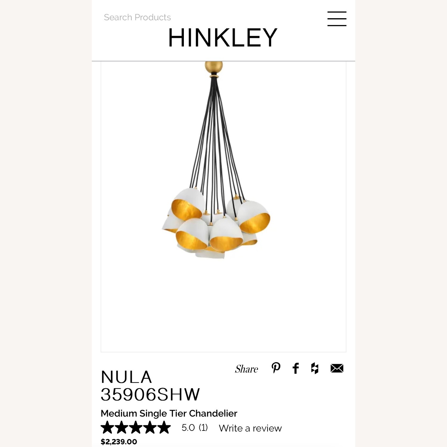 Hinkley Nula Chandelier - image-7