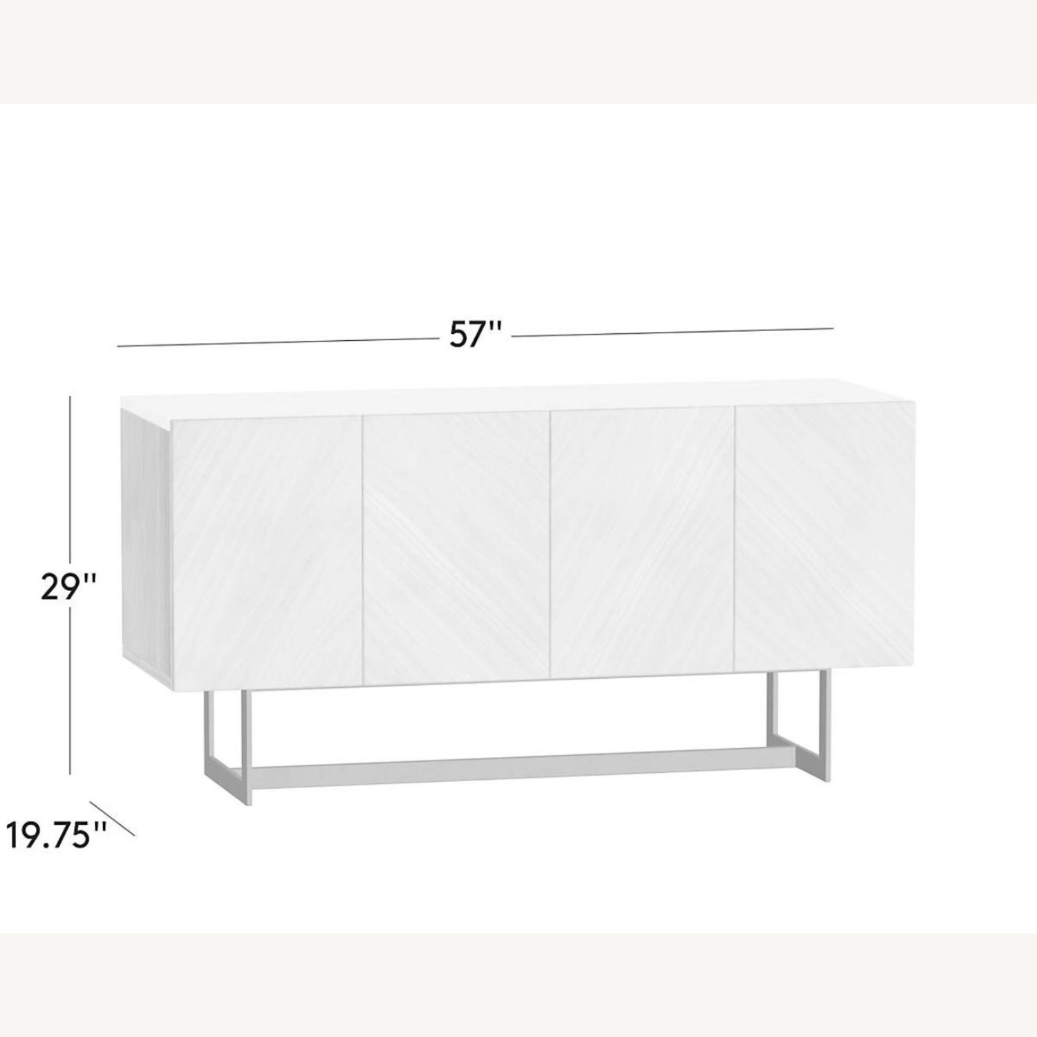 CB2 Suspend 57" Walnut Wood Media Console with White Marble Top - image-5