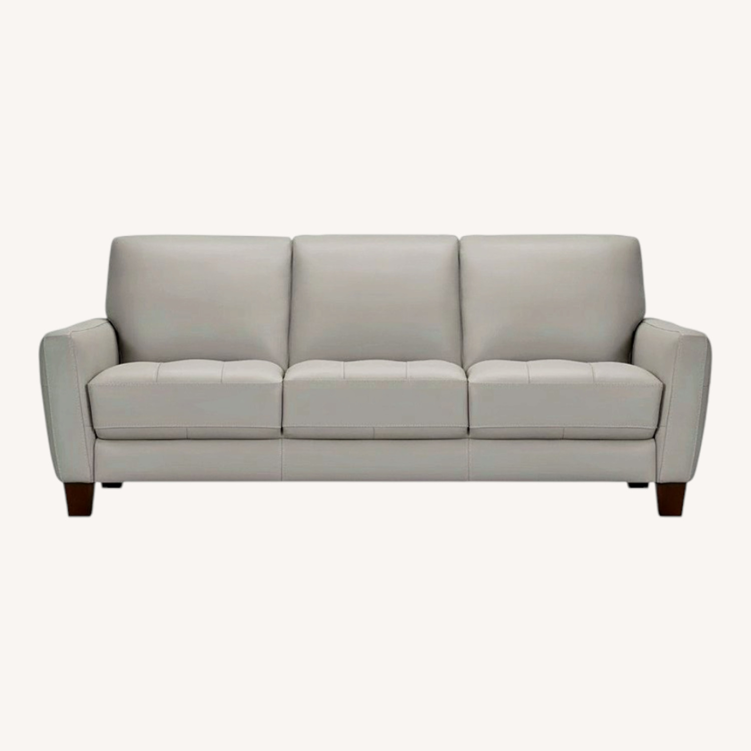 Macy's Gallagher Light Gray Leather 3+ Seater Sofa - image-0
