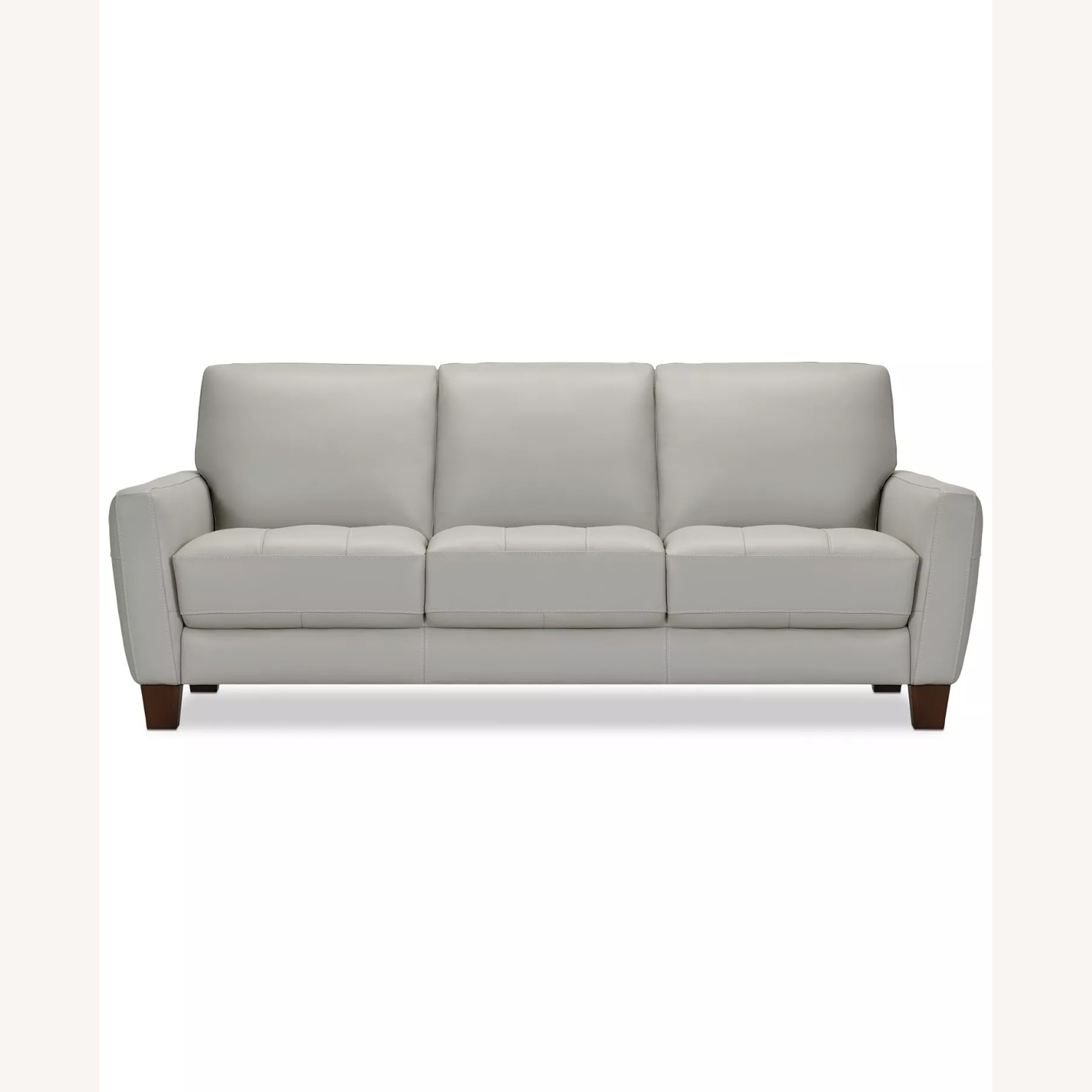 Macy's Gallagher Light Gray Leather 3+ Seater Sofa - image-4