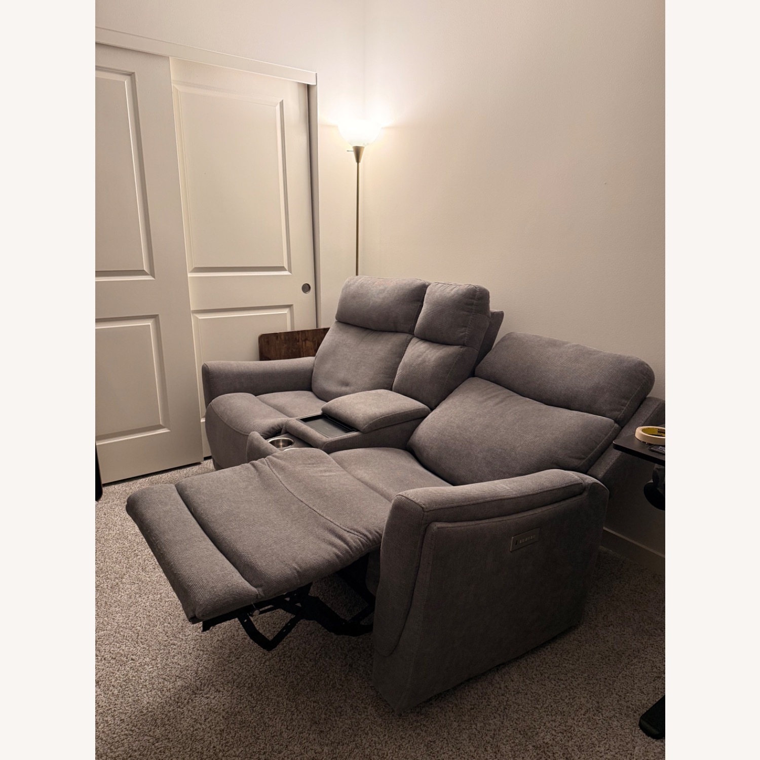 Fully Loaded Reclining Loveseat- Light Gray - image-6