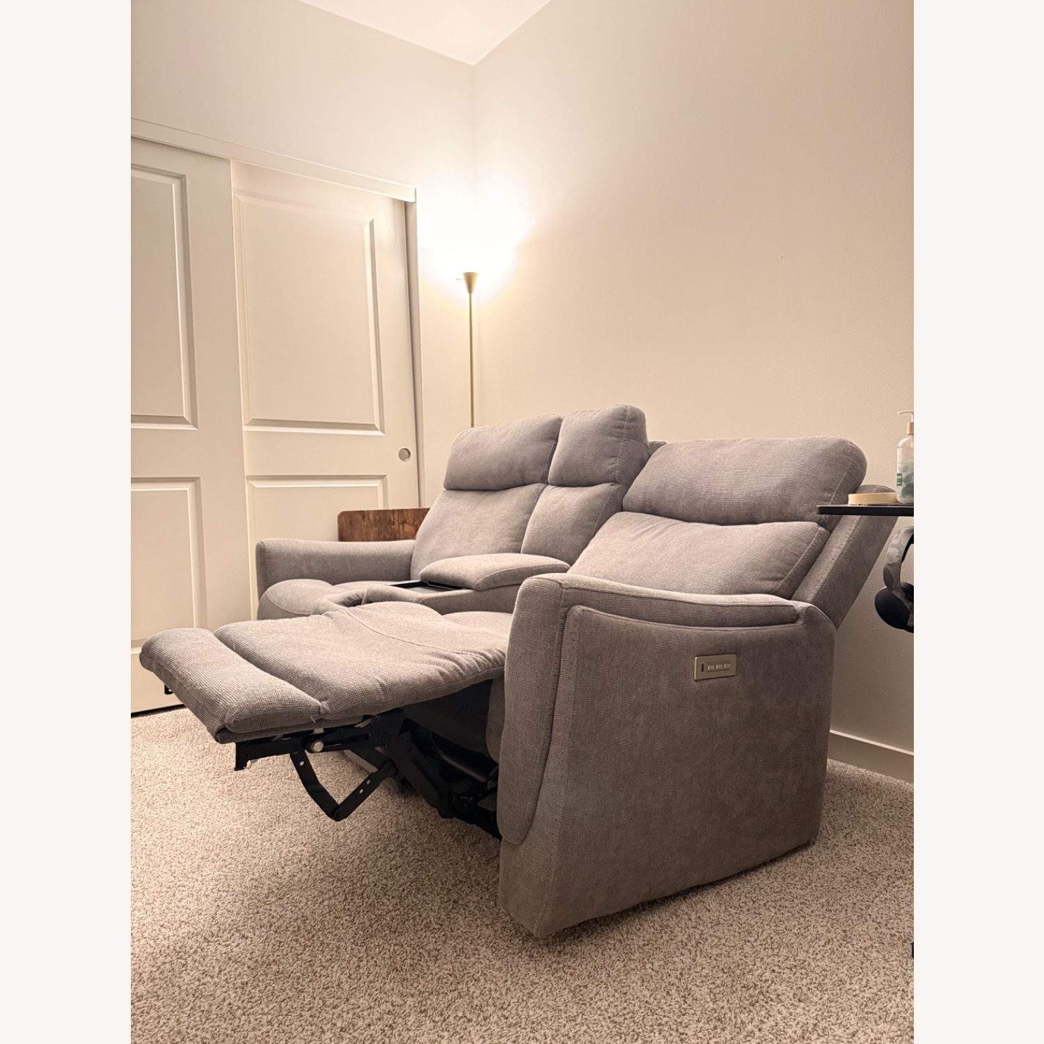 Fully Loaded Reclining Loveseat- Light Gray - image-7