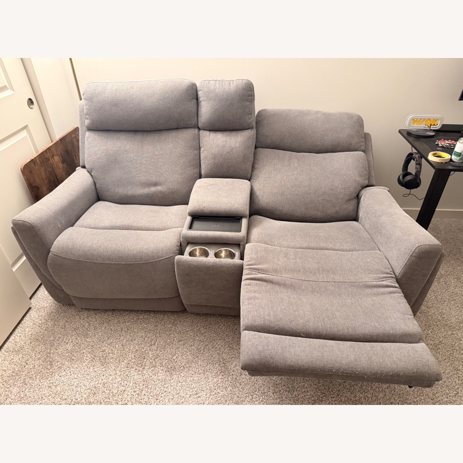 Fully Loaded Reclining Loveseat- Light Gray - image-3