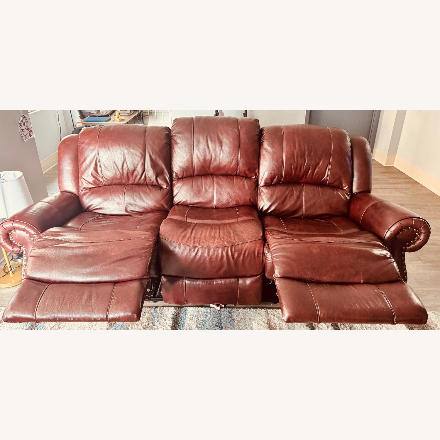 Recliner Leather Sofa - image-2