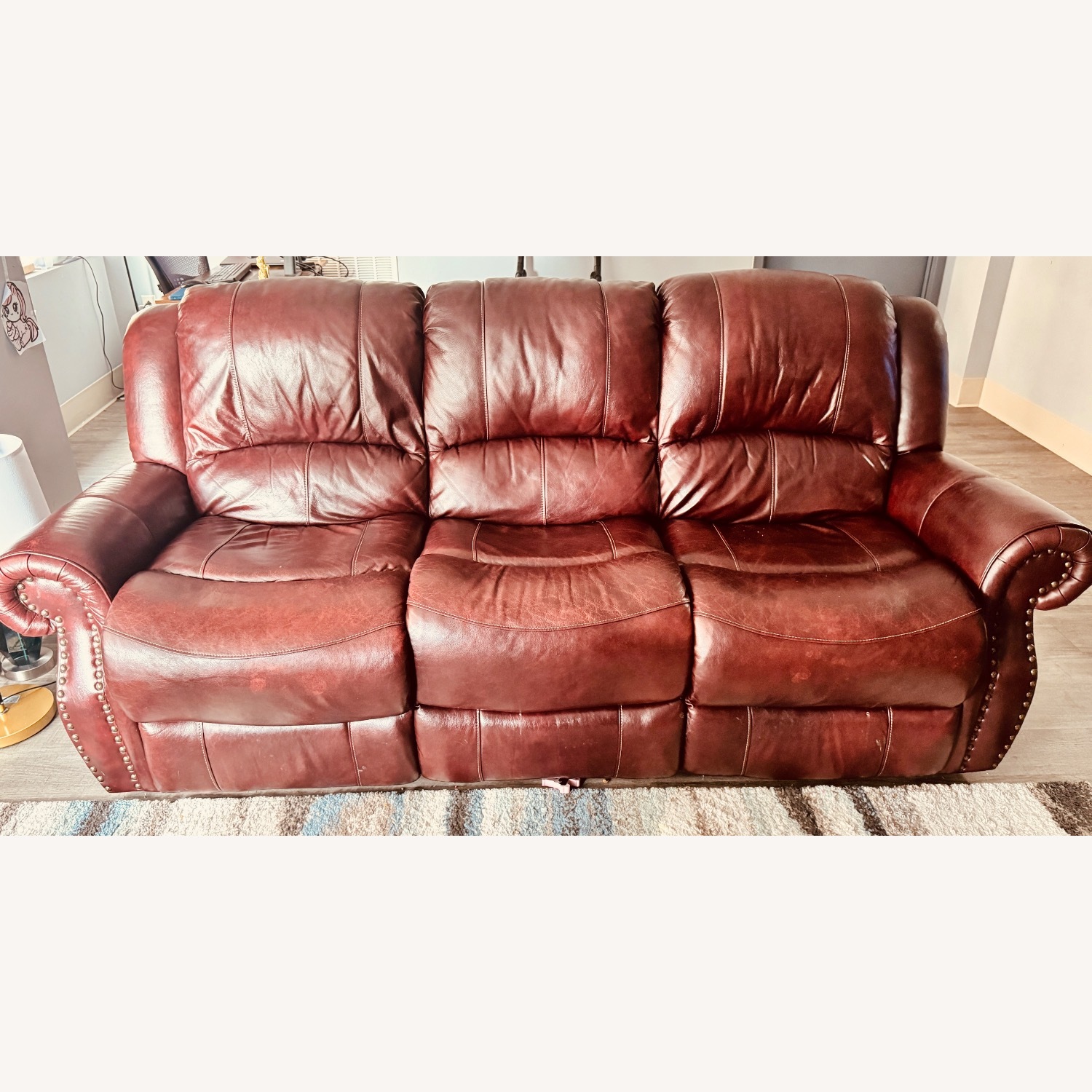 Recliner Leather Sofa - image-1