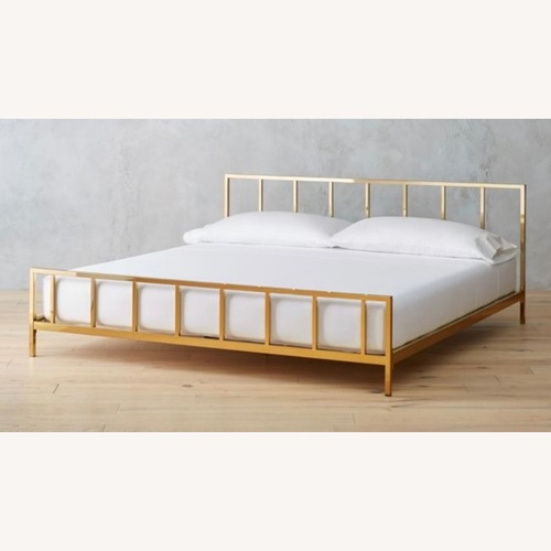 Used CB2 Alchemy Brass Bed King for sale on AptDeco