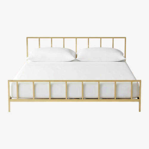 Used CB2 Alchemy Brass Bed King for sale on AptDeco