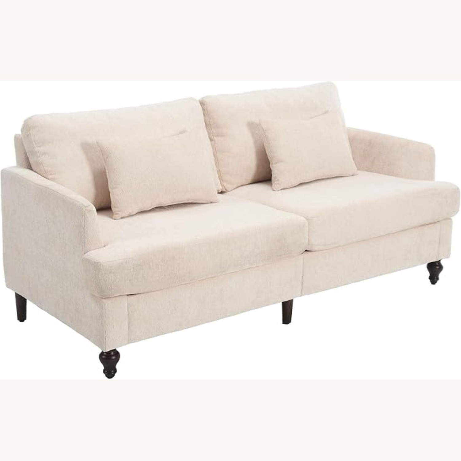 Natural Fabric 2 Seater Sofa - image-5