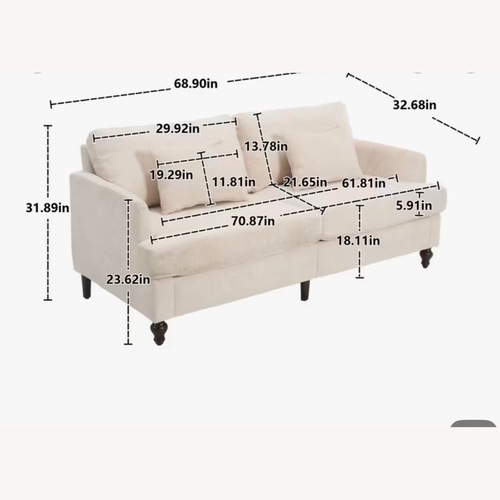 Used Natural Fabric 2 Seater Sofa for sale on AptDeco