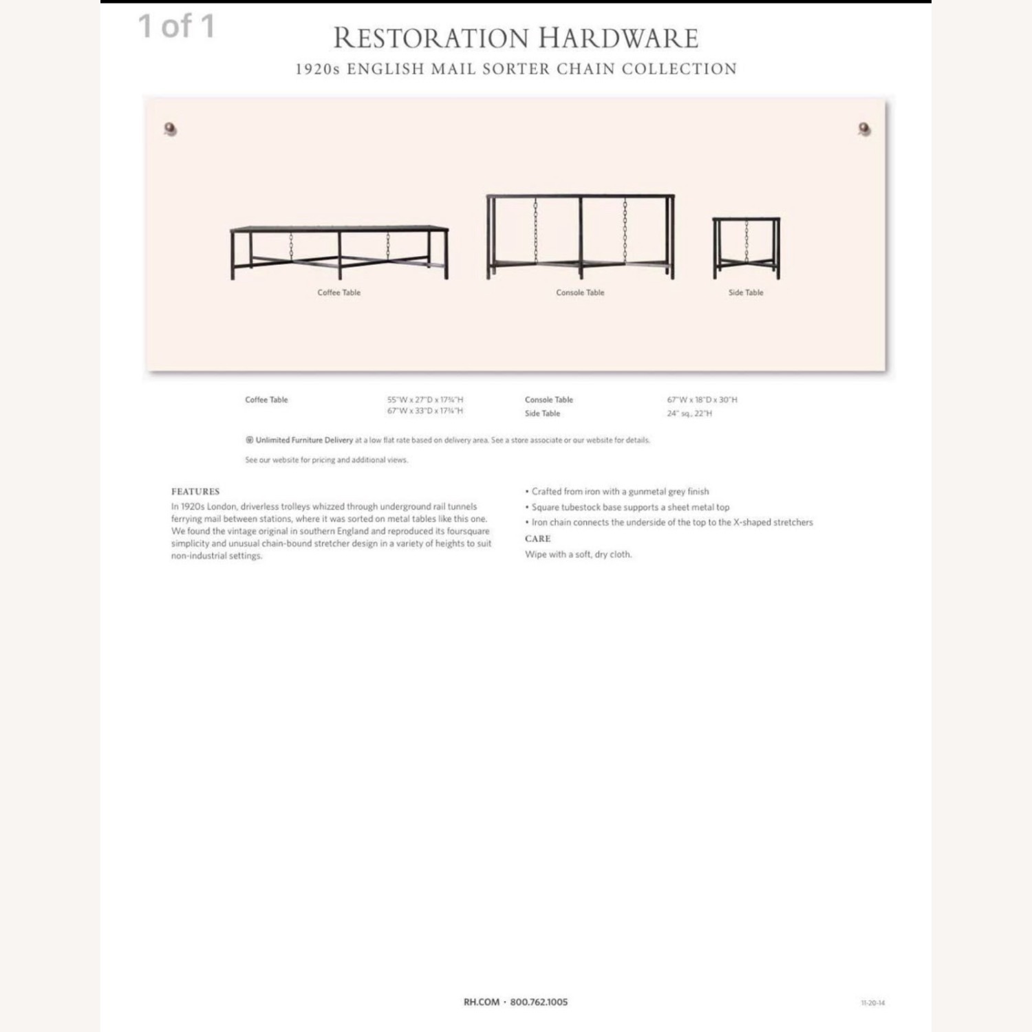 Restoration Hardware Table Console 1920s - image-6