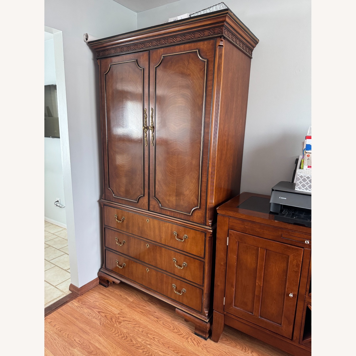 Drexel Heritage Solid Mahogany Armoire - image-9
