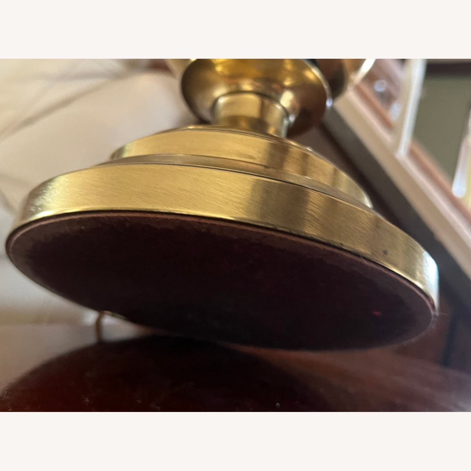 Brass Table Lamp with Scalloped Shade - image-4
