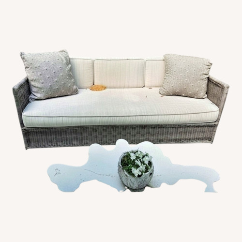 Used Serena & Lily Wicker Patio Furniture sofa for sale on AptDeco