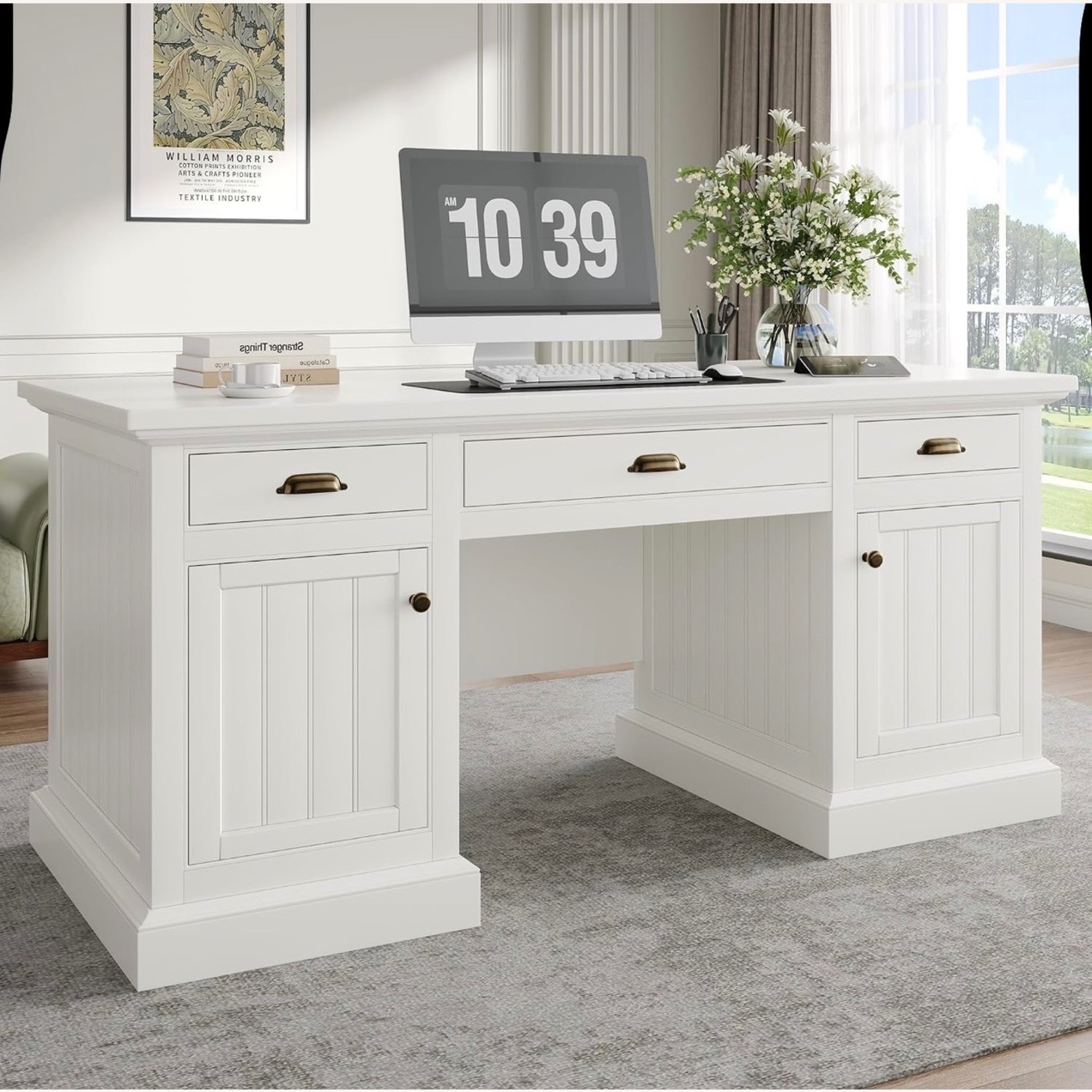Jocisland White Wood Desk - image-2