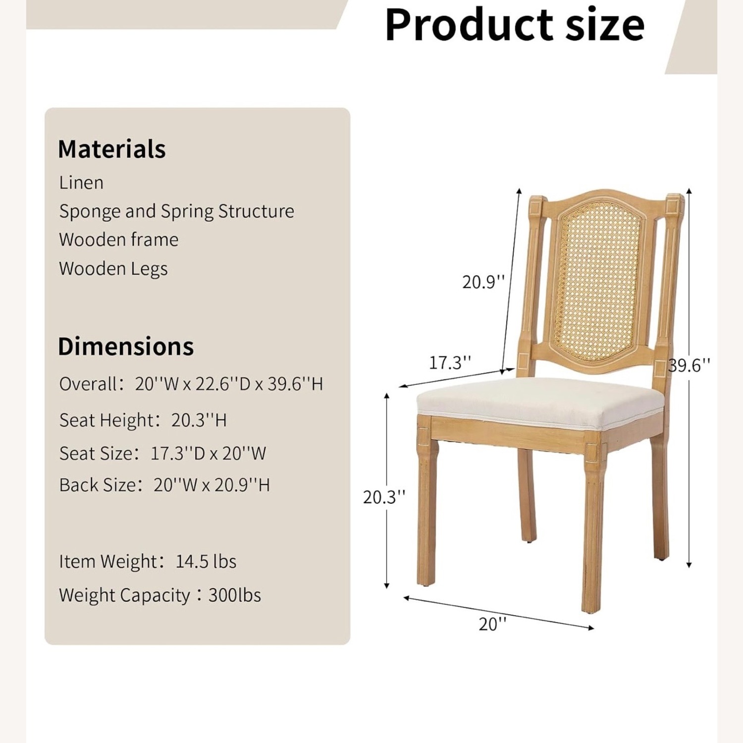 OVENTA Natural Wood Dining Chair - image-1
