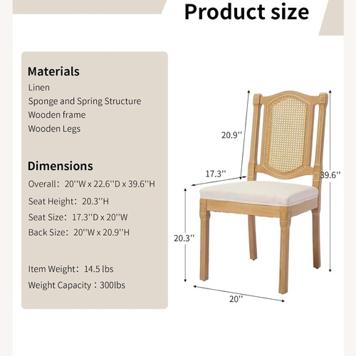 Used OVENTA Natural Wood Dining Chair for sale on AptDeco