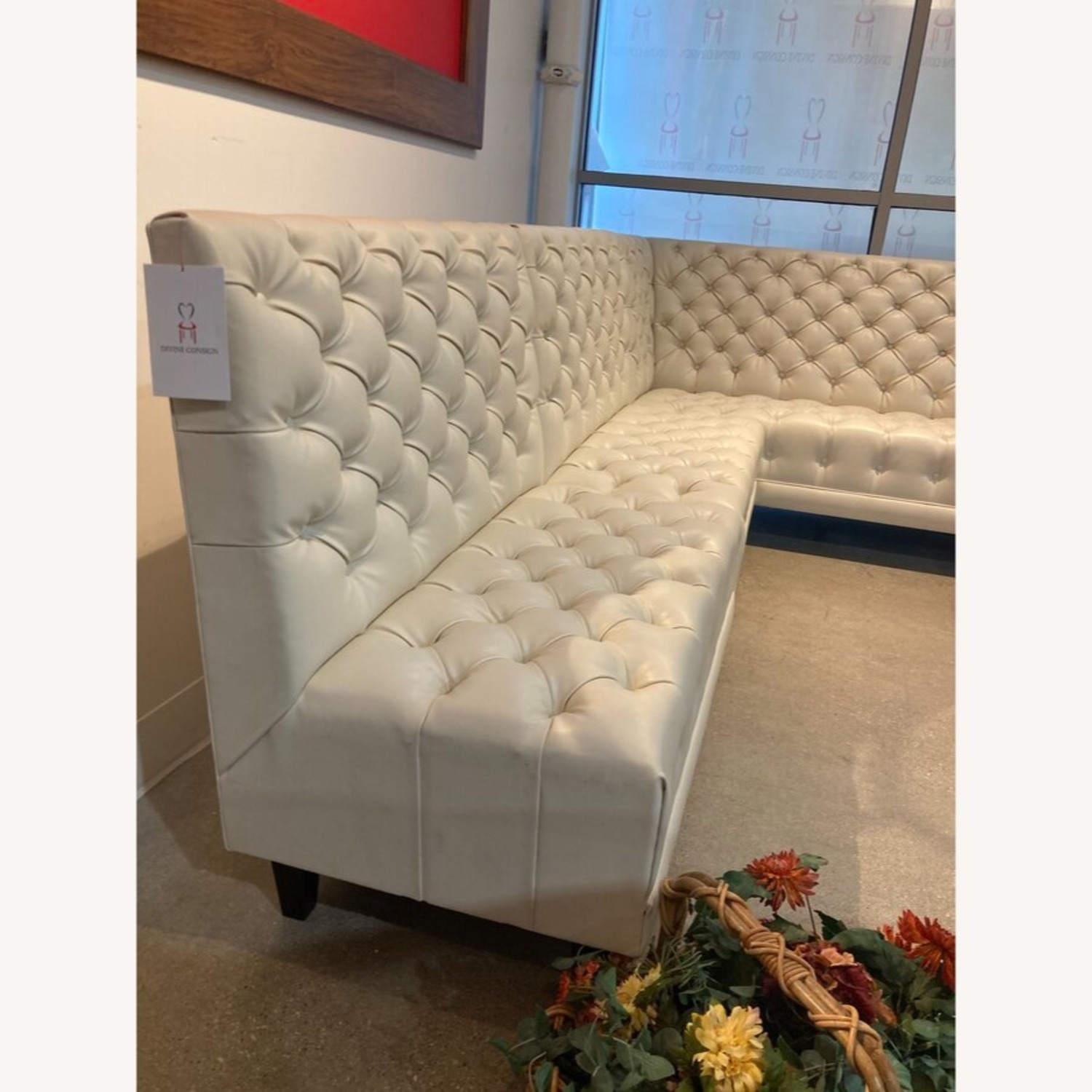 3pc Custom Tufted Leather Banquette Furniture - image-4