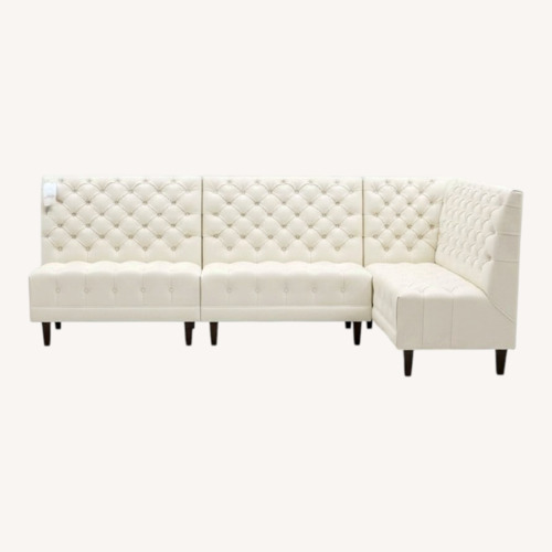 Used 3pc Custom Tufted Leather Banquette Furniture for sale on AptDeco