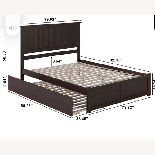 Used Dark Brown Wood King Bed for sale on AptDeco