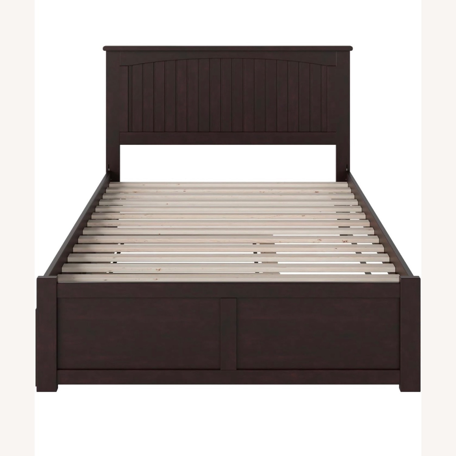 Dark Brown Wood King Bed - image-2