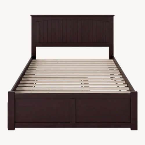 Used Dark Brown Wood King Bed for sale on AptDeco
