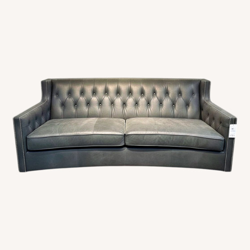 Used Bernhardt Curved Tufted Top Grain Leather Sofa for sale on AptDeco
