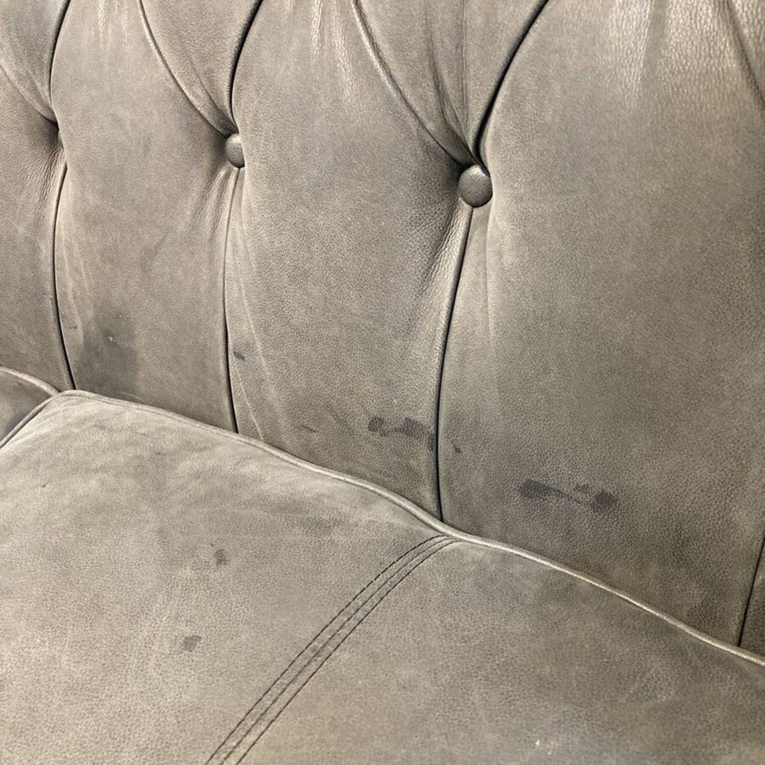 Bernhardt Curved Tufted Top Grain Leather Sofa - image-8
