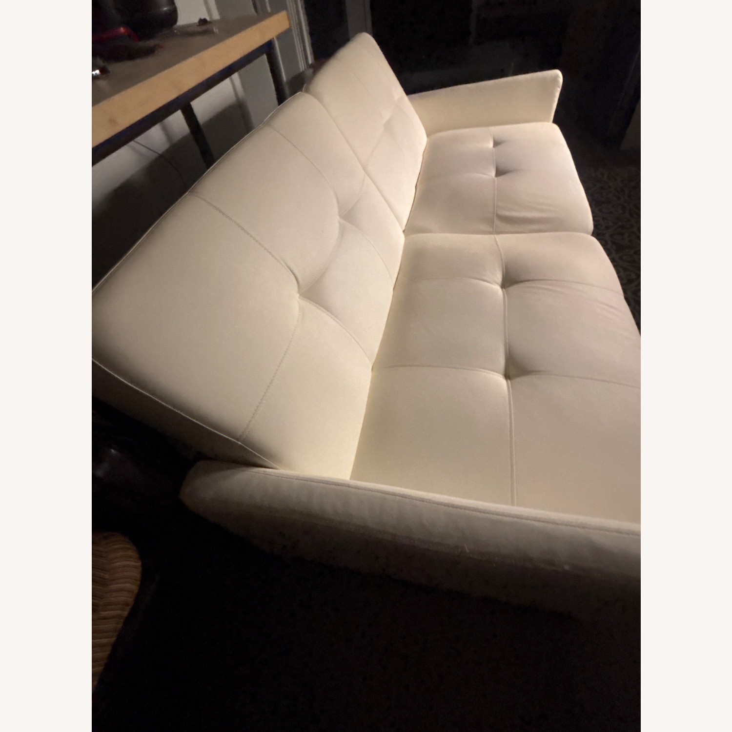 Chic White Faux Leather Sofa (Reclinable) - image-2