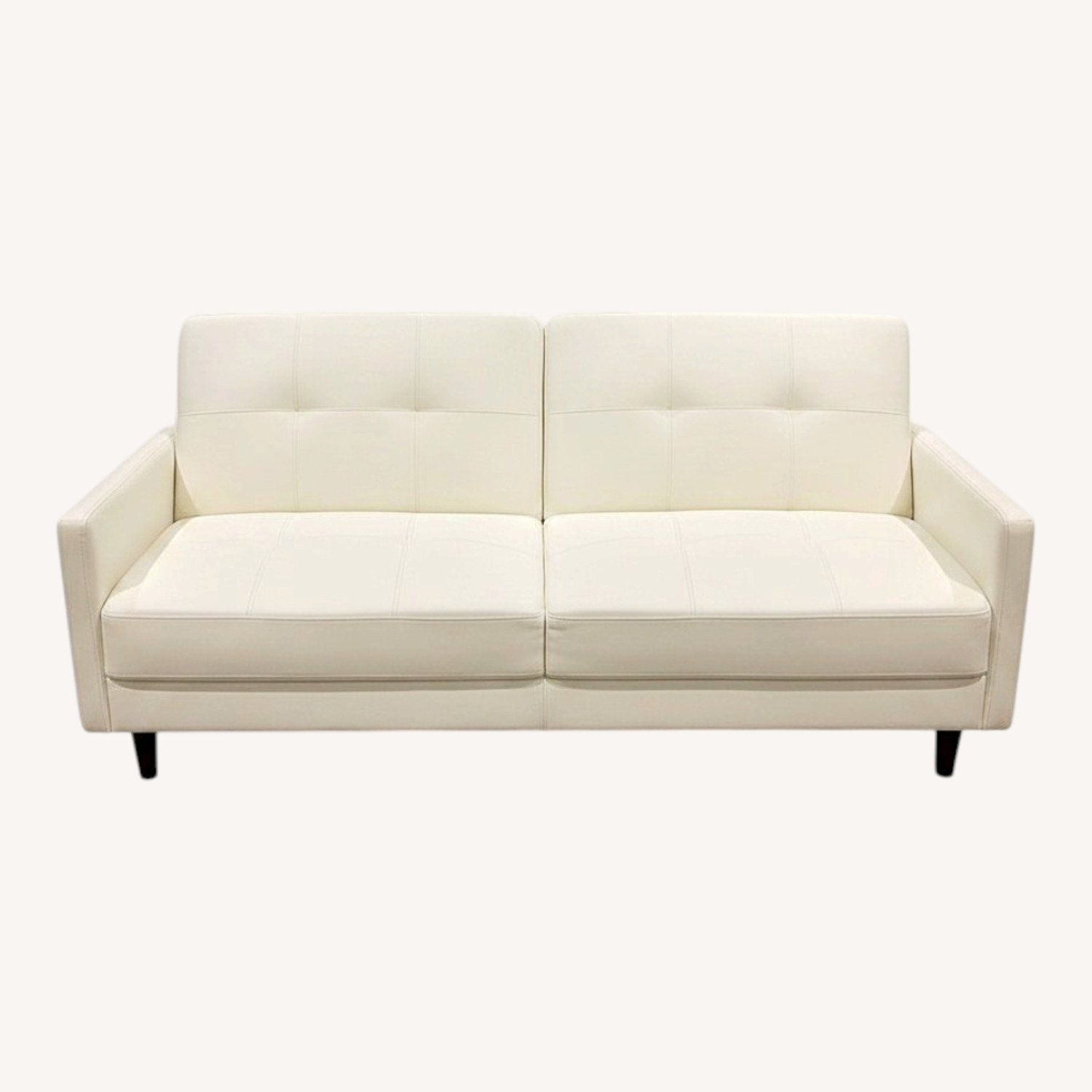 Chic White Faux Leather Sofa (Reclinable) - image-0