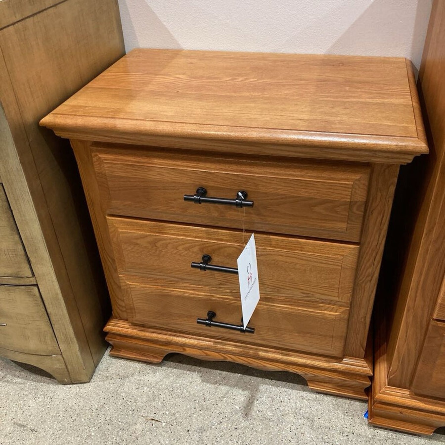 Vaughan Bassett Solid Oak 2-Drawer Nightstand - image-1