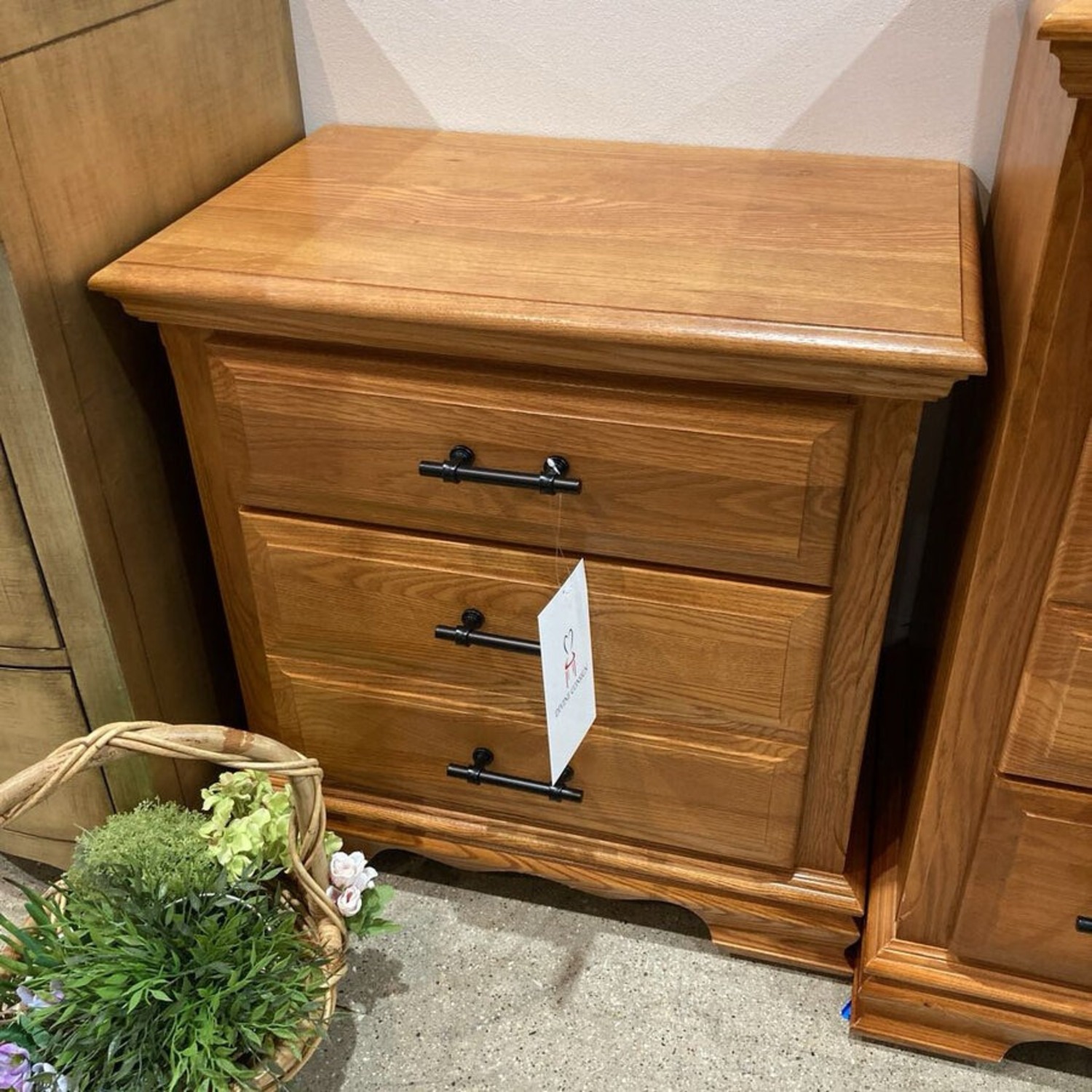Vaughan Bassett Solid Oak 2-Drawer Nightstand - image-2
