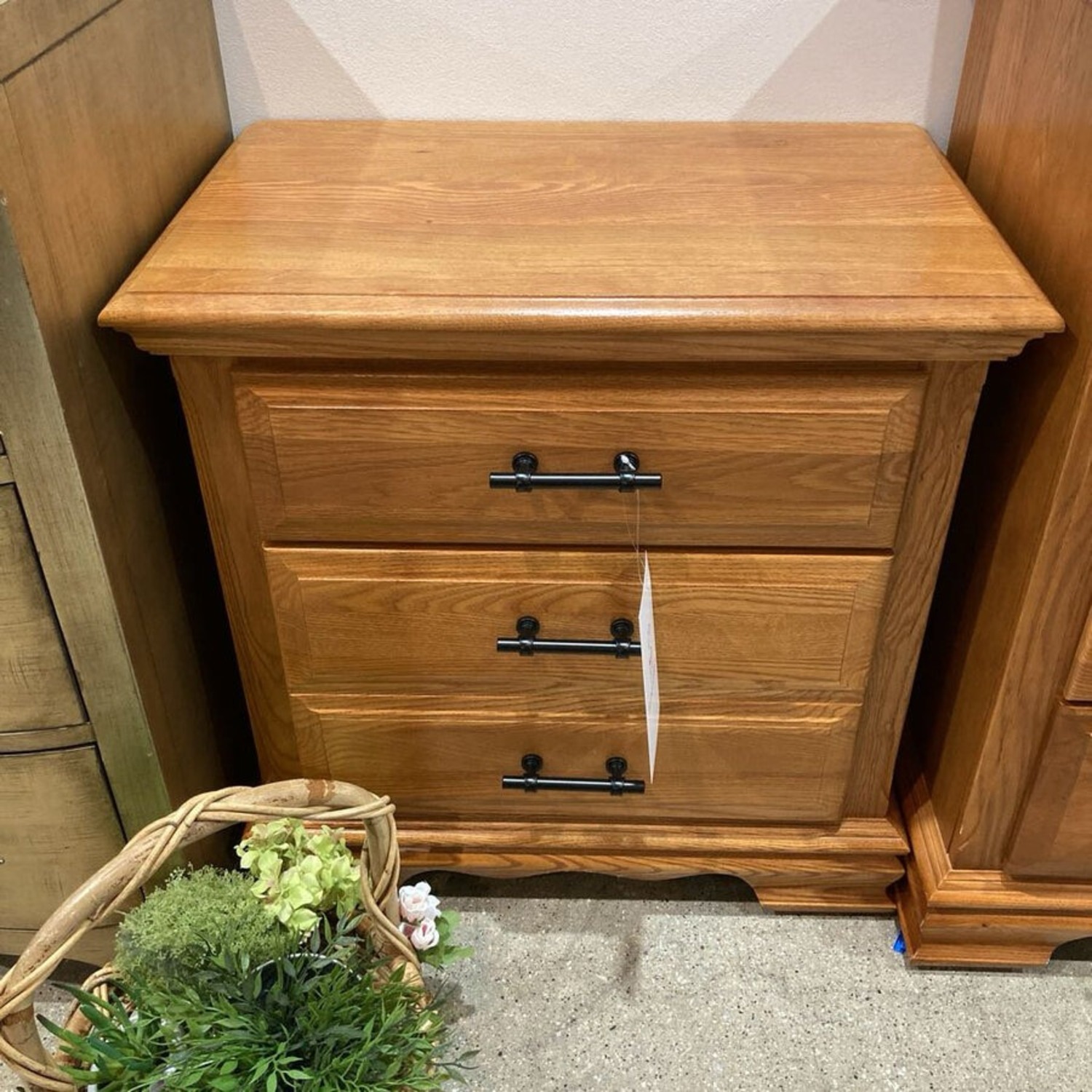Vaughan Bassett Solid Oak 2-Drawer Nightstand - image-3