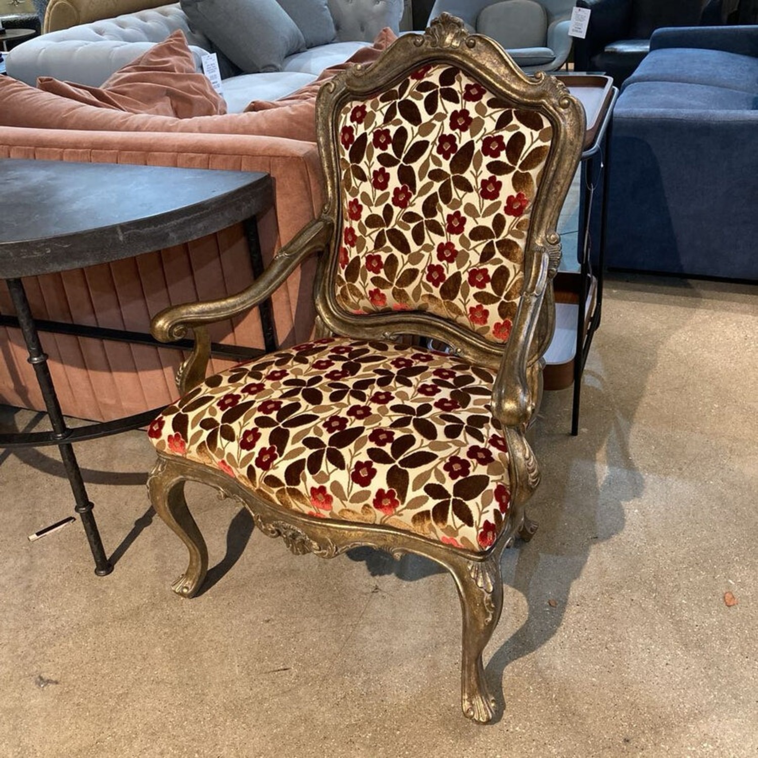 French Louis Xv Gilt Armchair - image-1