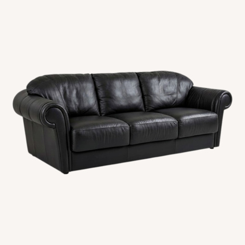 Used Roche Bobois Black Leather/Goose Down Sofa for sale on AptDeco