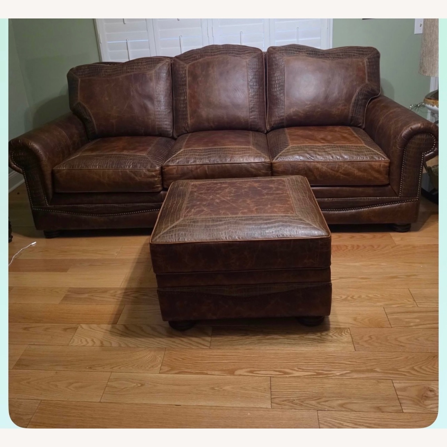 Dakota Alligator Leather Sofa - image-1