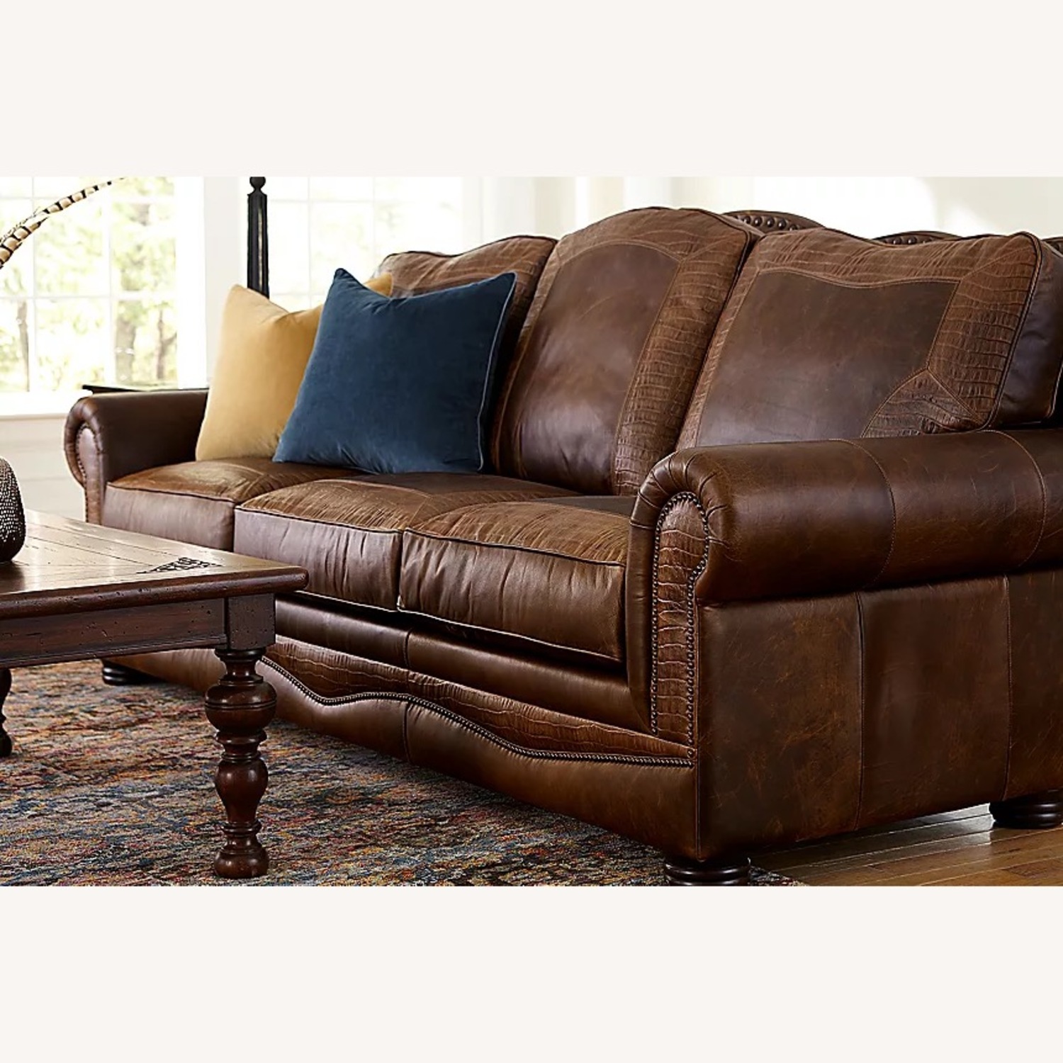 Dakota Alligator Leather Sofa - image-3