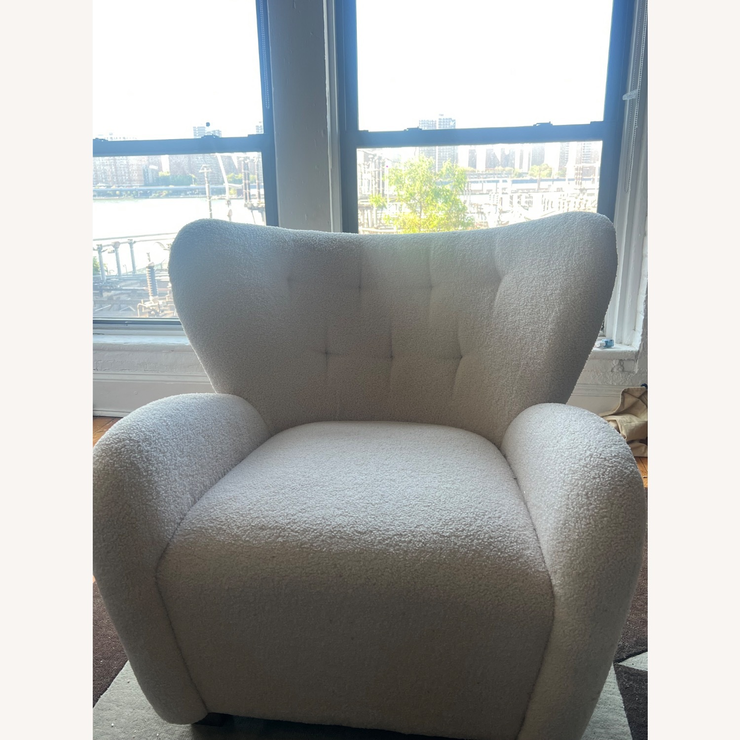 Ashley Furniture Larbell White Fabric Accent Chair - image-1