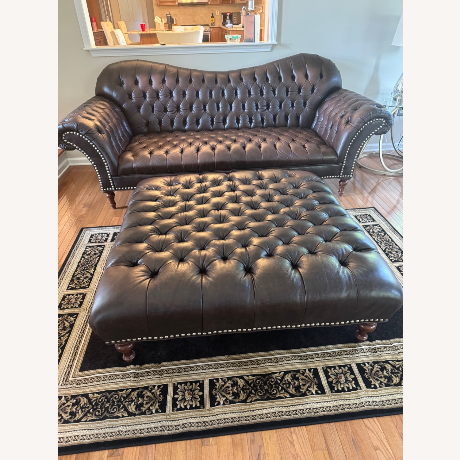 Arhaus Dark Brown Leather 3+ Seater Sofa - image-6