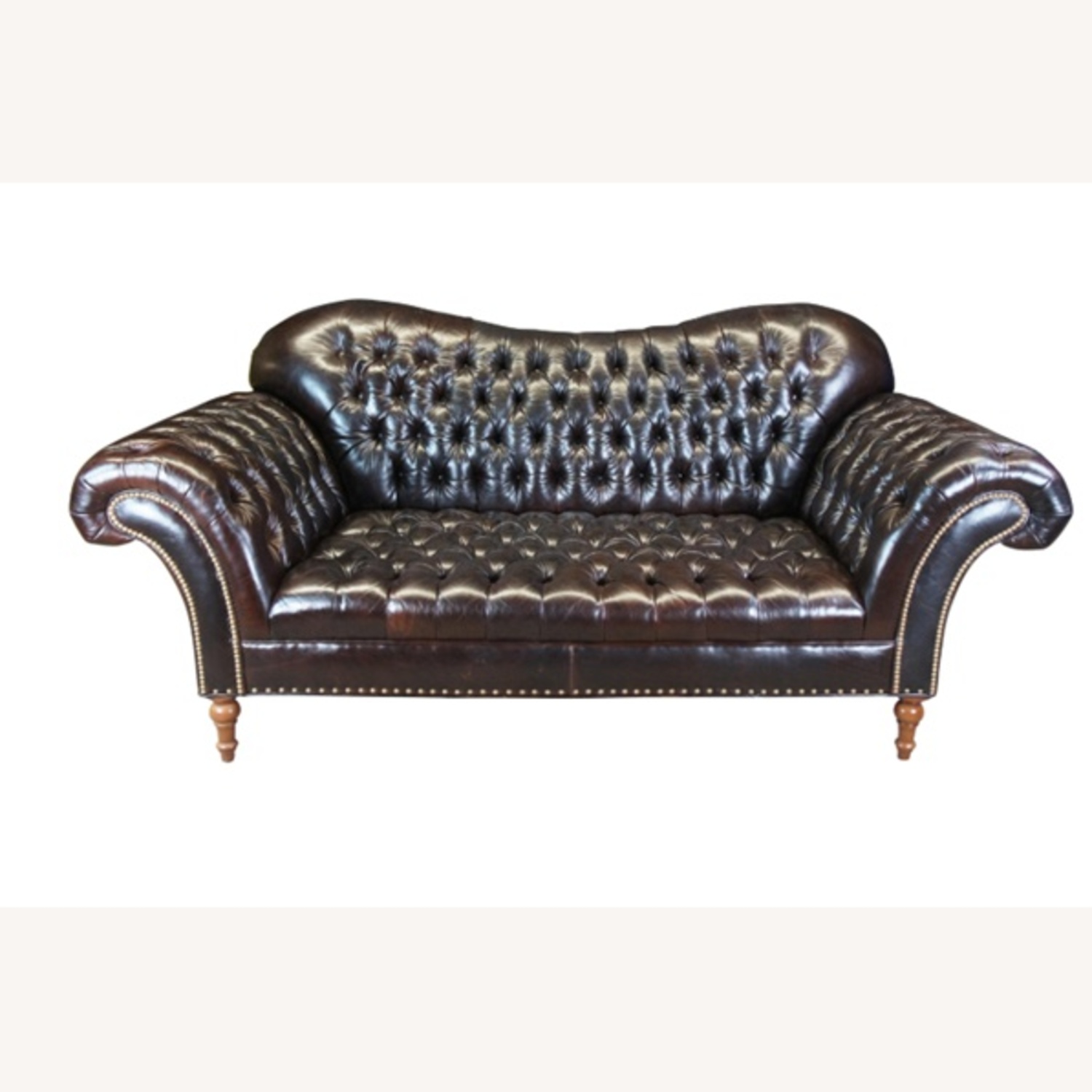 Arhaus Dark Brown Leather 3+ Seater Sofa - image-7
