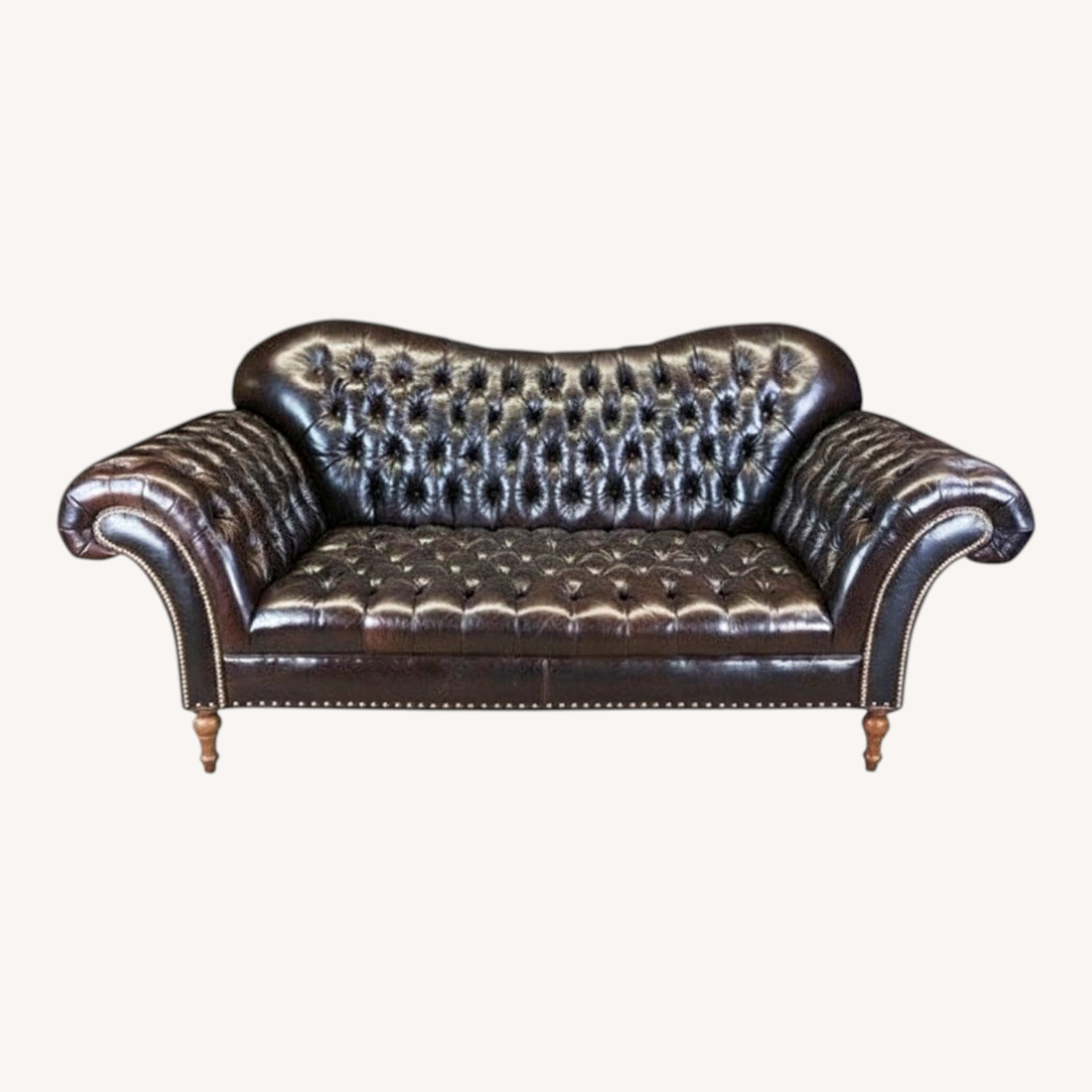Arhaus Dark Brown Leather 3+ Seater Sofa - image-0
