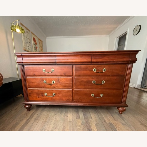 Used Ethan Allen Marques Dark Brown Wood Dresser for sale on AptDeco