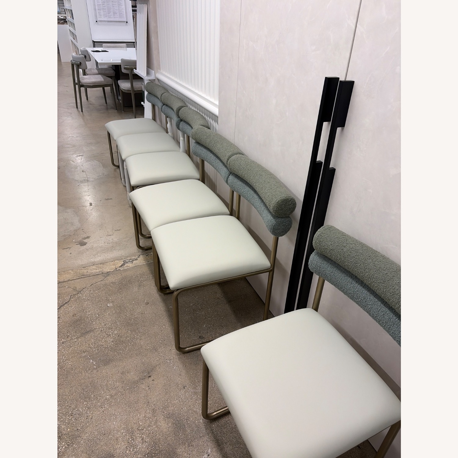 Green Fabric Dining Chairs - image-5