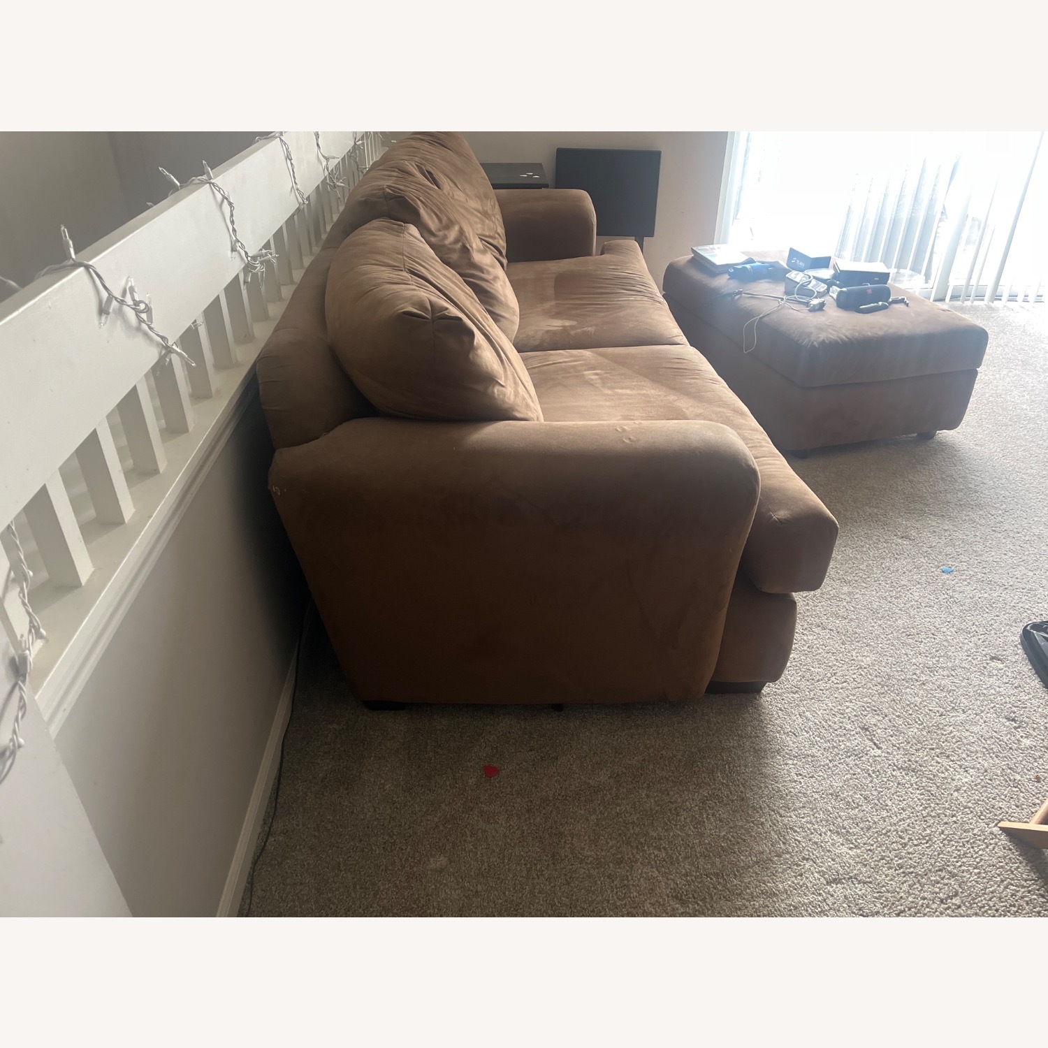 Light Brown Fabric 3+ Seater Sofa - image-2